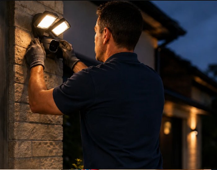 Installing an outdoor security light